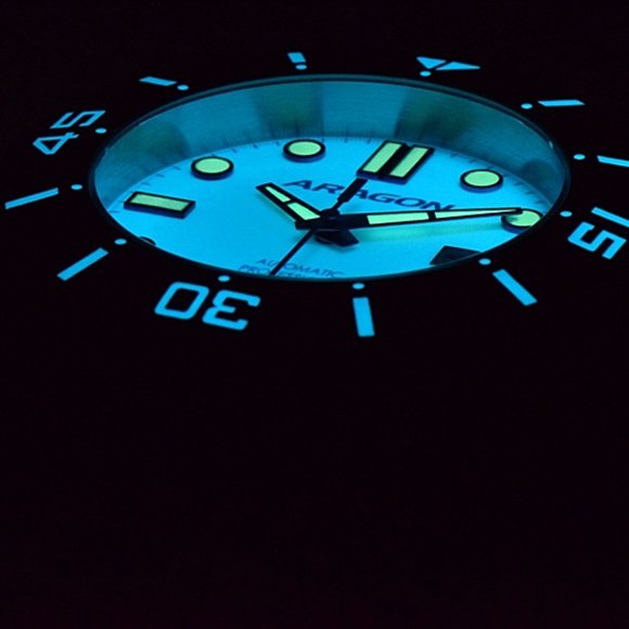 ARAGON Tungston Bezel Swiss Automatic Watch Sapphire Crystal Full Lume 43mm A504 - Picture 5 of 16